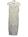 Mango Size S Cream White Polyester Crochet Knit Sleeveless Flower Applique Dress Cream White / S