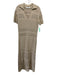 Amina Rubinacci Size L Oatmeal Beige Cotton Crochet Knit Short Sleeve Dress Oatmeal Beige / L