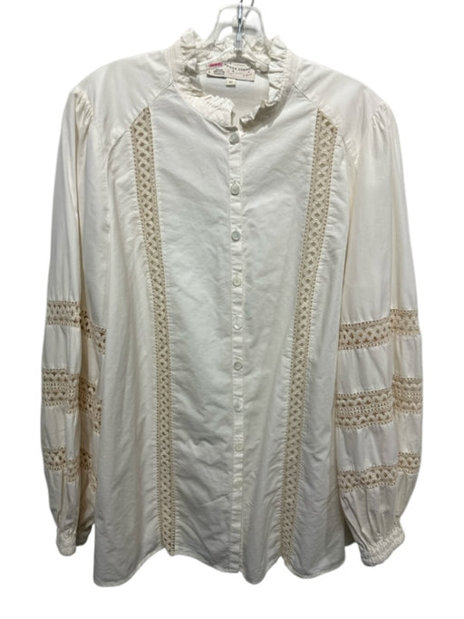 Maison Common Size M Cream White Cotton & Lyocell Long puff sleeve Top Cream White / M