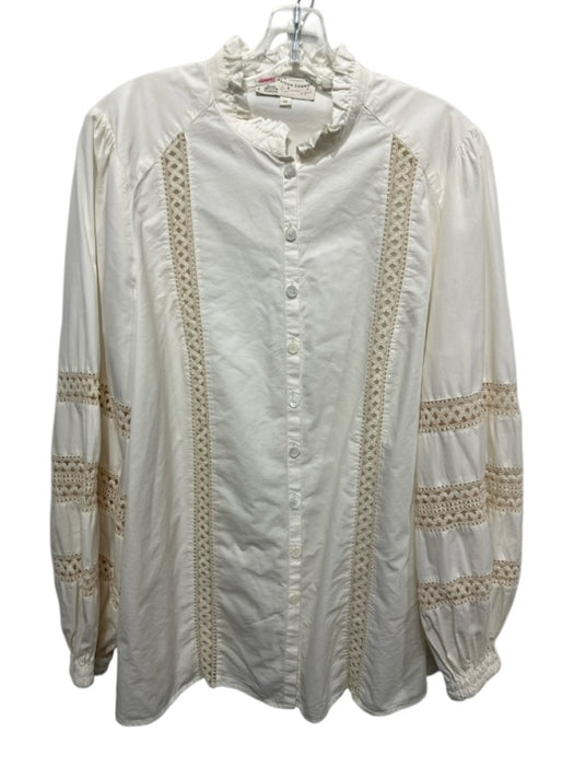 Maison Common Size M Cream White Cotton & Lyocell Long puff sleeve Top Cream White / M