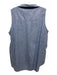 Frank & Eileen Size L Blue Cotton Sleeveless Collar Button Down One Pocket Top Blue / L