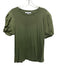Derek Lam 10 Crosby Size L Green Cotton Short Puff Sleeve Crew Neck Tee Top Green / L
