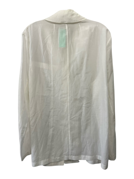 The Row Size Est L White No Fabric Tag Long Sleeve Semi Sheer Button Down Top White / Est L