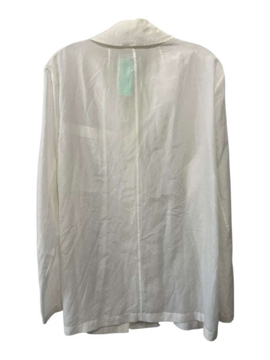The Row Size Est L White No Fabric Tag Long Sleeve Semi Sheer Button Down Top White / Est L