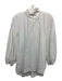 Cara Cara Size M White Cotton Long puff sleeve Mock Neck Tie Neck Top White / M