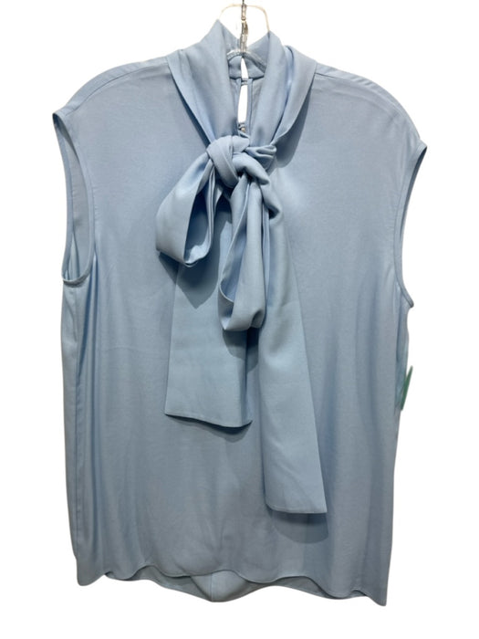 Tibi Size S Light Blue Modal Blend Sleeveless Draped Tie Neck Tunic Top Light Blue / S