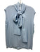 Tibi Size S Light Blue Modal Blend Sleeveless Draped Tie Neck Tunic Top Light Blue / S