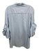 Odeeh Size S Light Blue Cotton Long Cuff Sleeve Stand Collar Button Down Top Light Blue / S