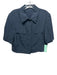 Mango Size M Dark Slate Blue Lyocell & Linen Short Sleeve Collar Button Down Top Dark Slate Blue / M