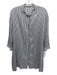 Peserico Size 46 / L White & Gray Viscose & Silk Striped 3/4 Sleeve Tunic Top White & Gray / 46 / L