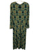 La Double J Size L Black, Brown & Teal Viscose Blend Long Wide Sleeve Dress Black, Brown & Teal / L