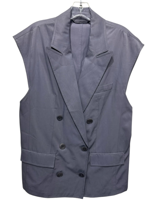 Tibi Size XS Purple Gray Rayon Blend Flap Pocket Collar & Lapel Oversize Vest Purple Gray / XS