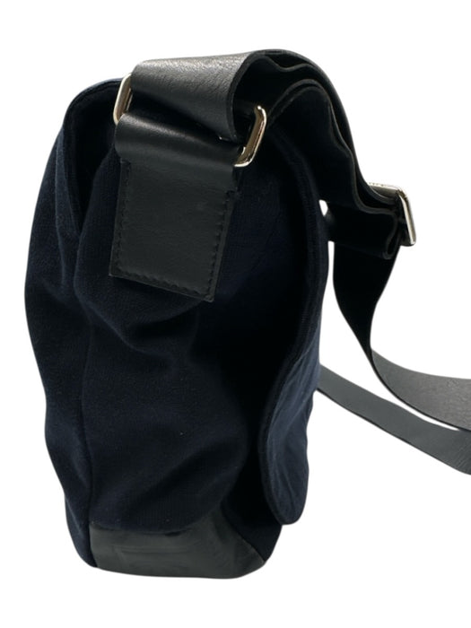 Chanel Navy Blue Canvas Logo Crossbody Messenger Bag Navy Blue / L
