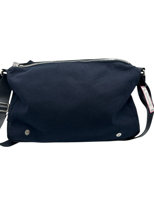 Chanel Navy Blue Canvas Logo Crossbody Messenger Bag Navy Blue / L