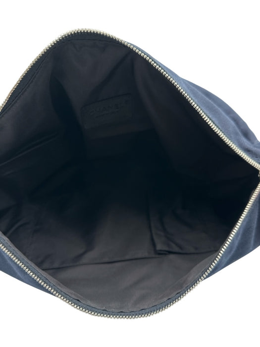 Chanel Navy Blue Canvas Logo Crossbody Messenger Bag Navy Blue / L