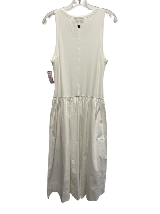 Kerri Rosenthal Size XL White Cotton & Elastane Sleeveless Rib Knit A Line Dress White / XL