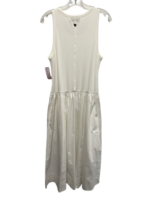 Kerri Rosenthal Size XL White Cotton & Elastane Sleeveless Rib Knit A Line Dress White / XL