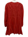 Merlette Size M Pink Pima Cotton Long puff sleeve Pleated V Neck Dress Pink / M
