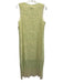 Cotelac Size 3/L Green & White Polyester Sleeveless Plaid Midi Dress Green & White / 3/L