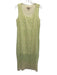 Cotelac Size 3/L Green & White Polyester Sleeveless Plaid Midi Dress Green & White / 3/L