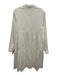 Peserico Size L White Cotton Long Sleeve Buttons Metal Embellishments Dress White / L