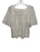 Natalie Martin Size S White Cotton Short Sleeve Floral Eyelet Square Neck Top White / S