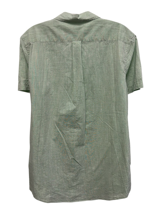 Ann Mashburn Size L Mint Green Cotton Short Sleeve 1/4 Button Top Mint Green / L