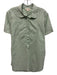 Ann Mashburn Size L Mint Green Cotton Short Sleeve 1/4 Button Top Mint Green / L