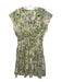 Derek Lam 10 Crosby Size 8 White & Multi Cotton Cap Sleeve Surplice Floral Dress White & Multi / 8