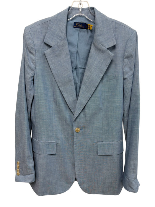 Polo Ralph Lauren Size 10 Light Blue Cotton Single Button Blazer Jacket Light Blue / 10