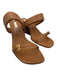 Neil J. Rodgers Shoe Size 39 Cognac Brown Leather 2 Strap Gold Hardware Sandals Cognac Brown / 39
