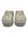 Gucci Shoe Size 39 Cream Beige Rubber Slip On Platform Monogram Perforated Mules Cream Beige / 39