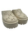 Gucci Shoe Size 39 Cream Beige Rubber Slip On Platform Monogram Perforated Mules Cream Beige / 39