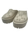 Gucci Shoe Size 39 Cream Beige Rubber Slip On Platform Monogram Perforated Mules Cream Beige / 39