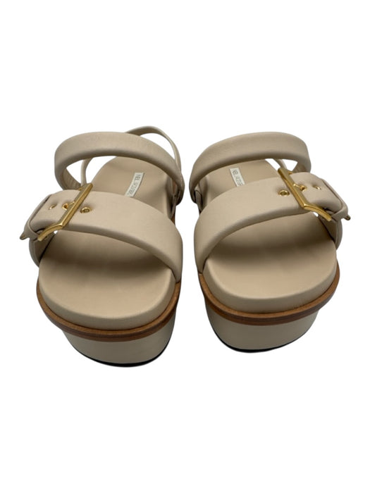 Neil J. Rodgers Shoe Size 39 Beige Leather Slingbacks Gold Hardware Sandals Beige / 39