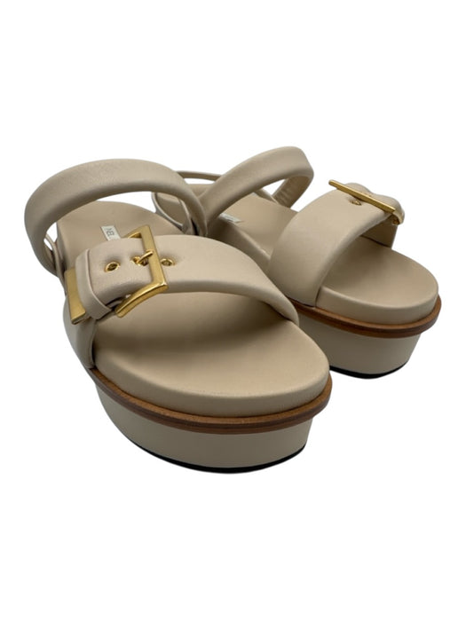 Neil J. Rodgers Shoe Size 39 Beige Leather Slingbacks Gold Hardware Sandals Beige / 39