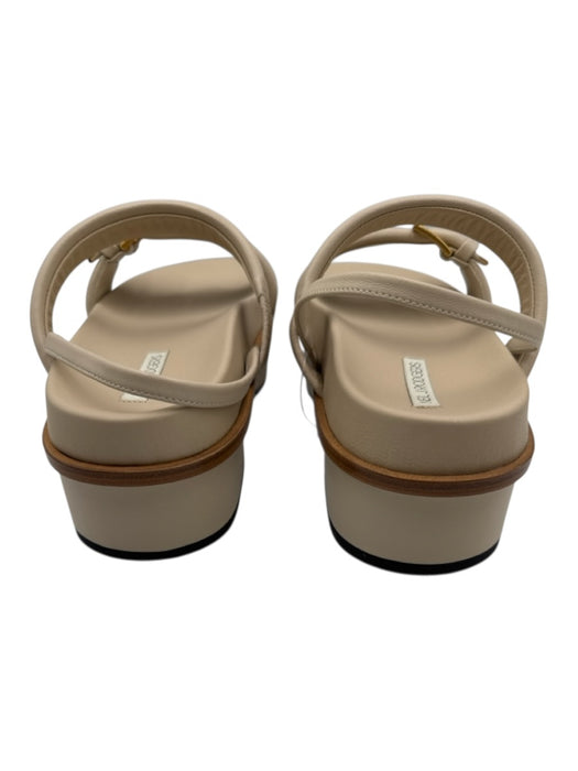 Neil J. Rodgers Shoe Size 39 Beige Leather Slingbacks Gold Hardware Sandals Beige / 39
