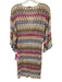 Missoni Size 44 Gold, Pink, Multi Viscose 1/2 Sleeve Knit Metallic Coverup Dress Gold, Pink, Multi / 44