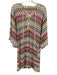 Missoni Size 44 Gold, Pink, Multi Viscose 1/2 Sleeve Knit Metallic Coverup Dress Gold, Pink, Multi / 44