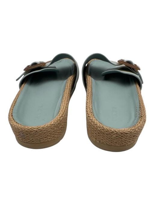 Vince Shoe Size 9 Light blue & brown Leather Espadrille Buckle Detail Sandals Light blue & brown / 9