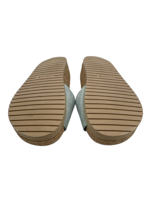 Vince Shoe Size 9 Light blue & brown Leather Espadrille Buckle Detail Sandals Light blue & brown / 9