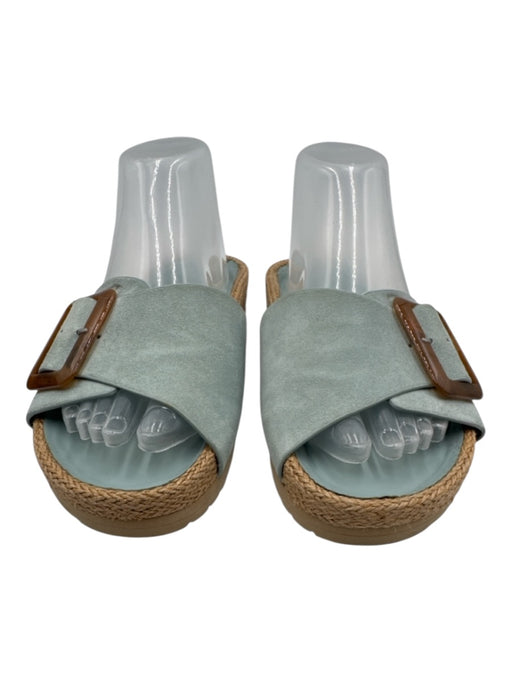 Vince Shoe Size 9 Light blue & brown Leather Espadrille Buckle Detail Sandals Light blue & brown / 9