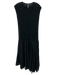 Merlette Size S Black Cotton Sleeveless Smocked Bodice Drop Waist Midi Dress Black / S