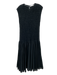 Merlette Size S Black Cotton Sleeveless Smocked Bodice Drop Waist Midi Dress Black / S