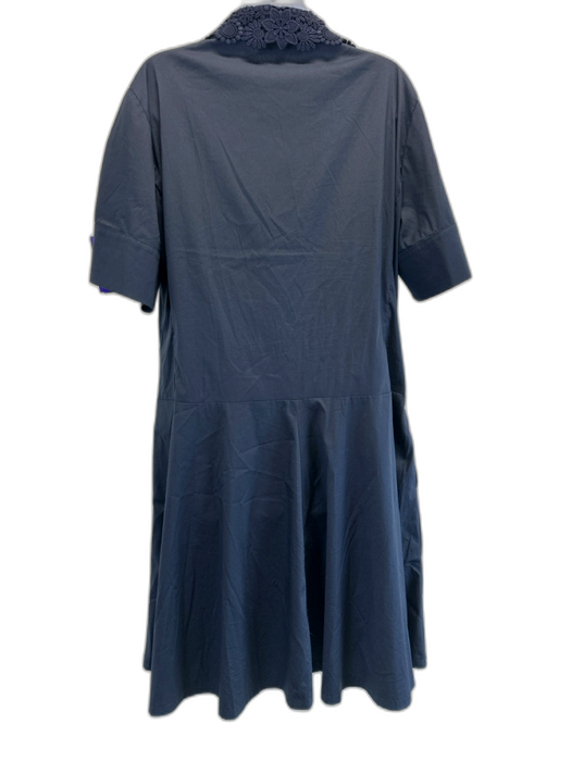 Maison Common Size 42 Navy Blue Cotton & Polyamide Crochet Lace Pockets Dress Navy Blue / 42