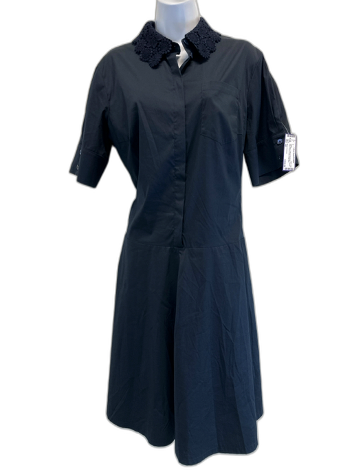 Maison Common Size 42 Navy Blue Cotton & Polyamide Crochet Lace Pockets Dress Navy Blue / 42