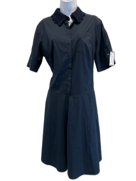 Maison Common Size 42 Navy Blue Cotton & Polyamide Crochet Lace Pockets Dress Navy Blue / 42