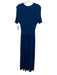 Ann Mashburn Size M Blue Viscose & Polyester Short Sleeve Knit Flare Midi Dress Blue / M