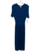 Ann Mashburn Size M Blue Viscose & Polyester Short Sleeve Knit Flare Midi Dress Blue / M