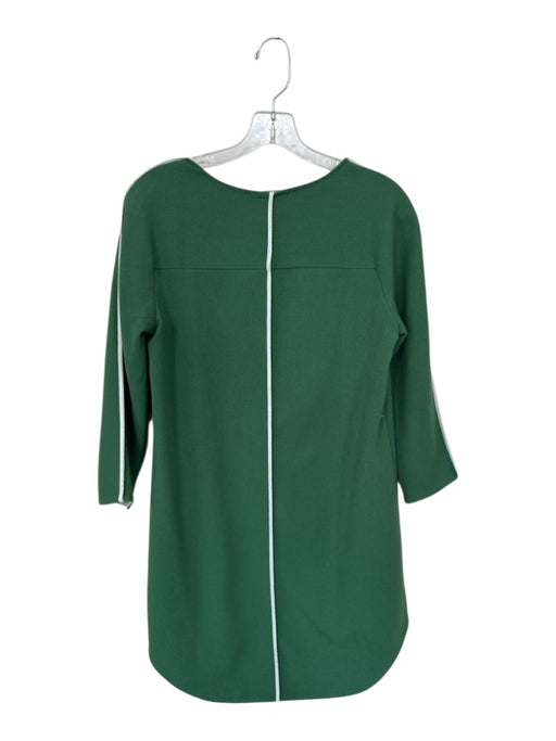 Tuckernuck Size S Green & White Polyester Long Sleeve Piping Dress Green & White / S